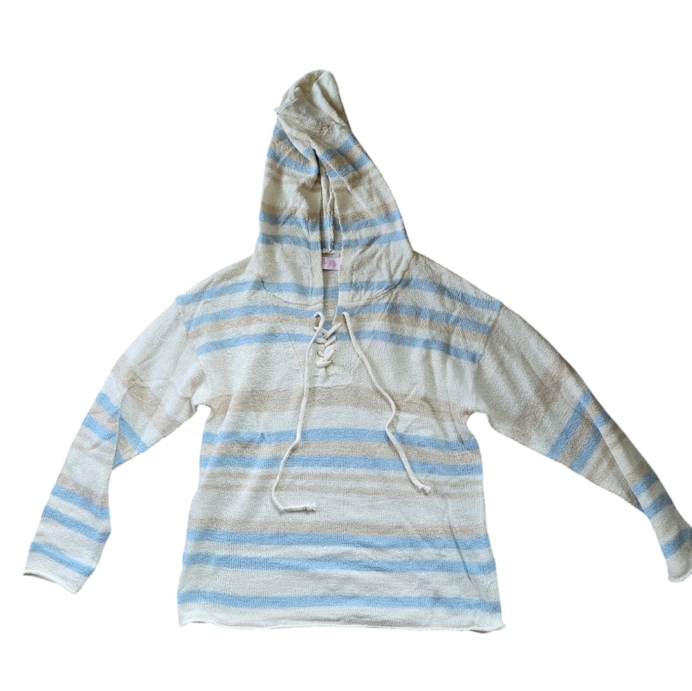 Pink Lily striped lightweight hoodie